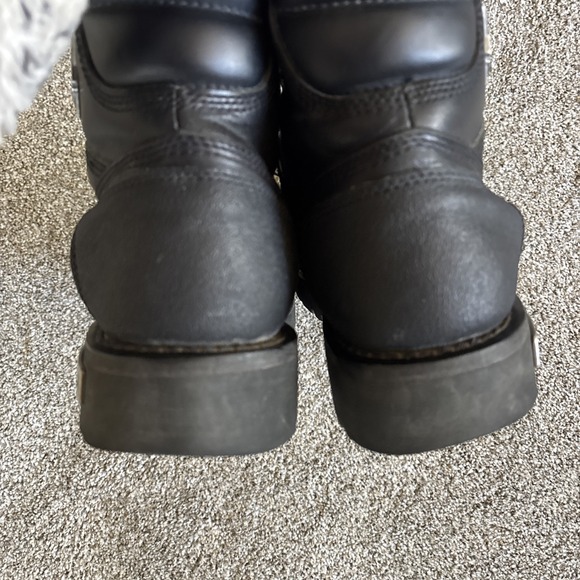 Harley Davidson 10 1/2  Motorcycle Boots Leather Black Mens Size 10.5M Damage - Picture 7 of 16